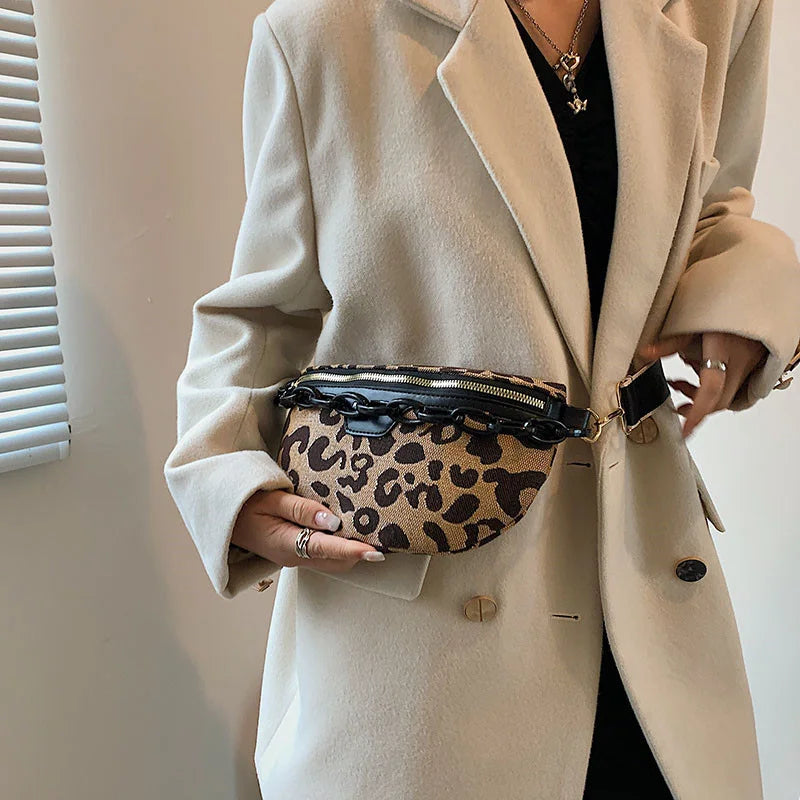 Leopards Pattern Crossbody Chest Bag Fanny Pack