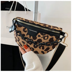 Leopard Waist Bag Crossbody Chest Fanny Pack