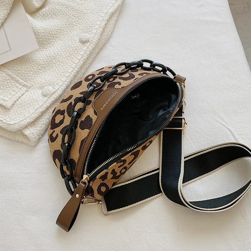 Leopard Pattern Crossbody Chest Bag Vacation Fanny Pack