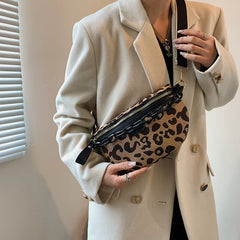 Leopard Pattern Crossbody Chest Bag for Women, Zipper Waist Fanny Pack