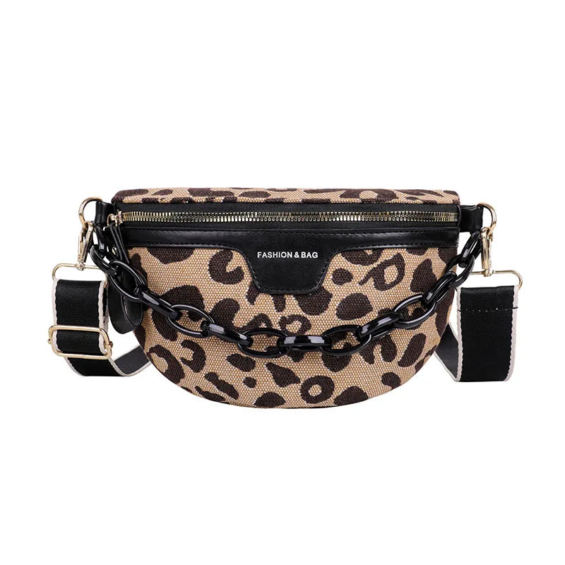 Leopard Pattern Crossbody Chest Bag Vacation Fanny Pack