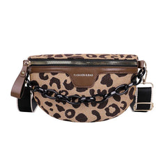 Leopard Pattern Crossbody Chest Bag for Women, Zipper Waist Fanny Pack