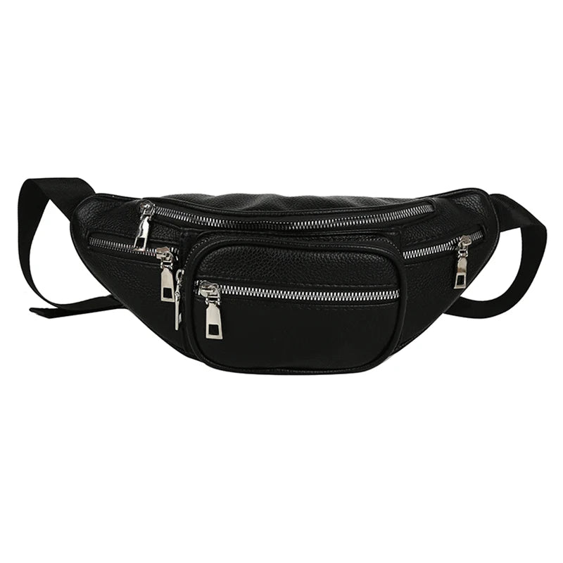 Women Chest Bag Pu Leather Shoulder Crossbody Handbag