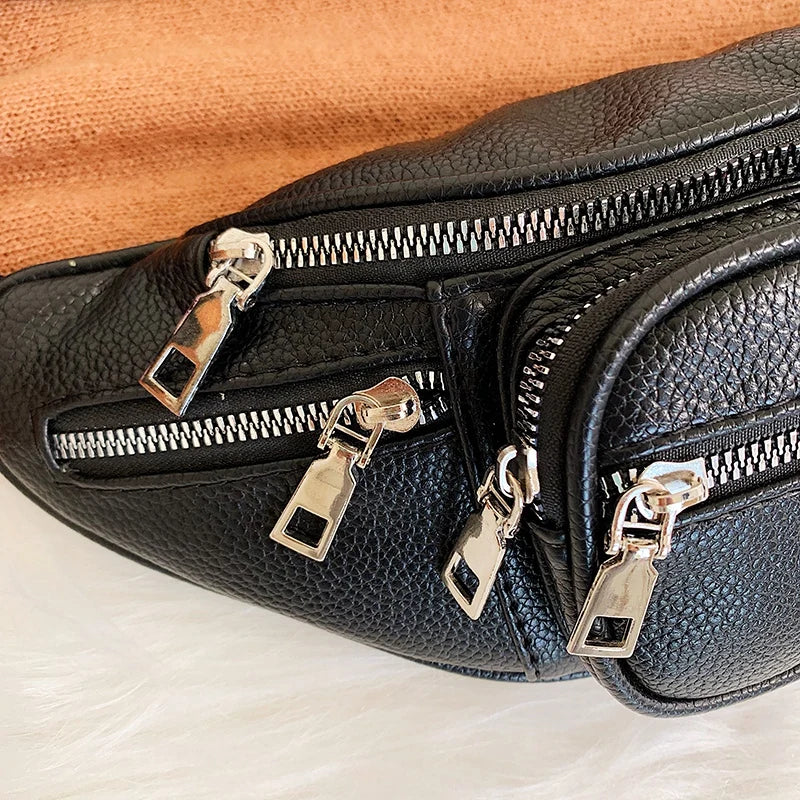 Women Chest Bag Pu Leather Shoulder Crossbody Handbag