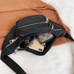 Women Chest Bag Pu Leather Shoulder Crossbody Handbag