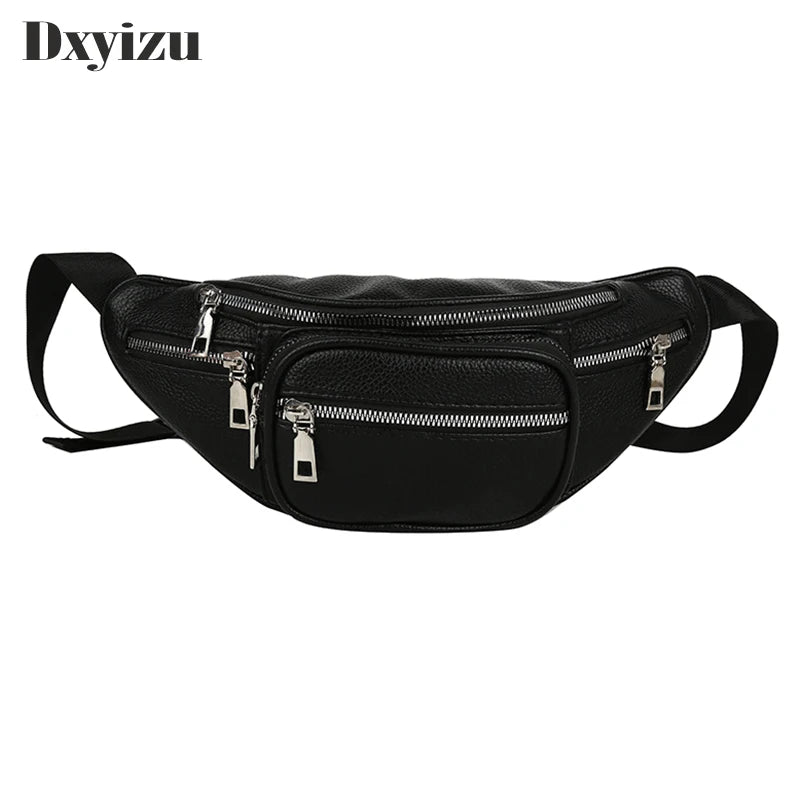 Women Chest Bag Pu Leather Shoulder Crossbody Handbag