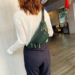 Women Chest Bag Pu Leather Shoulder Crossbody Handbag