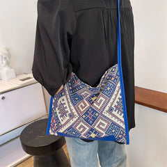 Bohemian Style Cotton Shoulder Bag for Women High-Capacity All-match Small Fresh