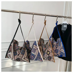 Bohemian Style Cotton Shoulder Bag for Women High-Capacity All-match Small Fresh