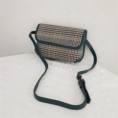 Houndstooth Women Crossbody Handbag Famous Brand Shoulder Bag
