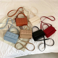 Embossed Small Square Shoulder Bag Crossbody Handbag