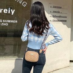 Embroidered Small Square Shoulder Messenger Crossbody Bag