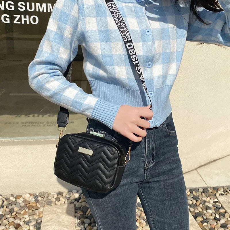 Embroidered Small Square Shoulder Messenger Crossbody Bag