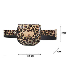 Leopard Print Waist Bag PU Belt Pack Shoulder Crossbody Messenger
