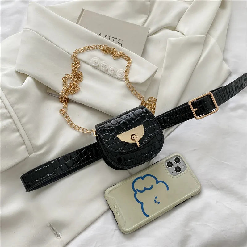 Leopard Print Waist Bag PU Belt Pack Shoulder Crossbody Messenger