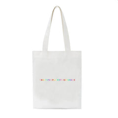Canvas Treat People With Kindness Casual Big Capacity Shoulder Bag