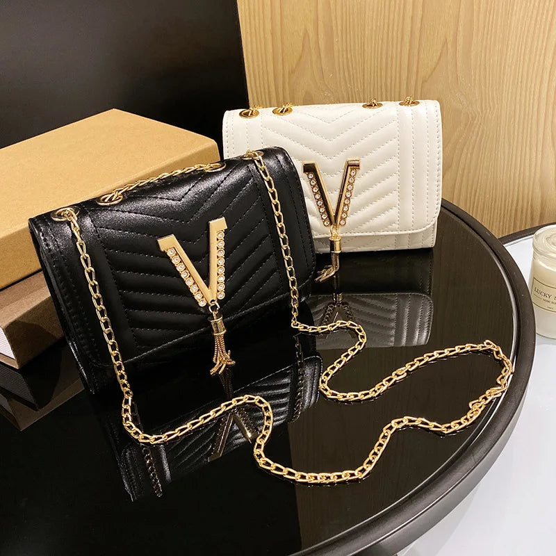 Women Bag Female Tael Chain Small Square Shoulder Messenger Crossbody Purse