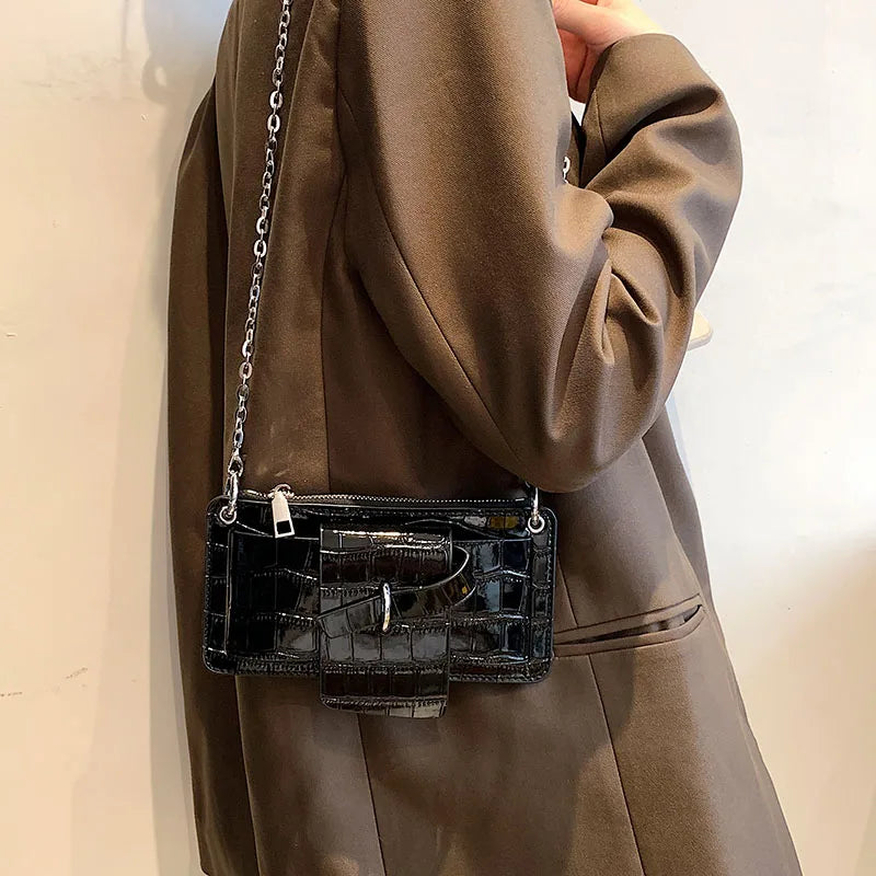 Mini Shoulder Purse with Long Chain Strap Crossbody Sling Bags For Women