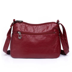 Soft Leather Crossbody Bag for Women's Shoulder with Pocket