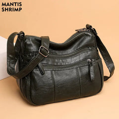 Soft Leather Crossbody Bag for Women's Shoulder with Pocket