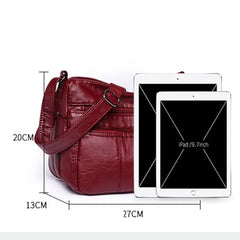 Soft Leather Crossbody Bag for Women's Shoulder with Pocket