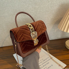 Corduroy Handbag Crossbody Bag Top Purse