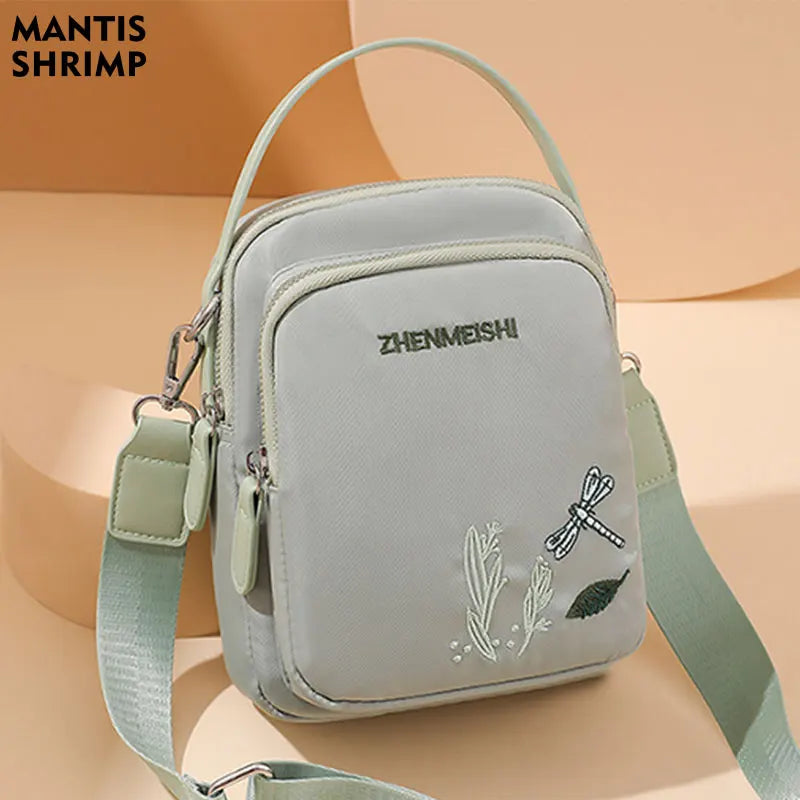 Women Nylon Shoulder Totes Embroidery Messenger Bag High Handbag Crossbody