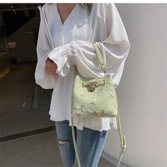 Women Bag Flowers Embroidery Bucket Lace Crossbody Bags For Women Handbags