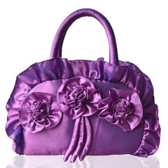 Women Bag Flowers Ethnic Retro Pleated Handbag
