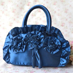 Women Bag Flowers Ethnic Retro Pleated Handbag