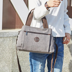 Canvas Crossbody Bag for Women Large Shoulder Tote Messenger Handbag