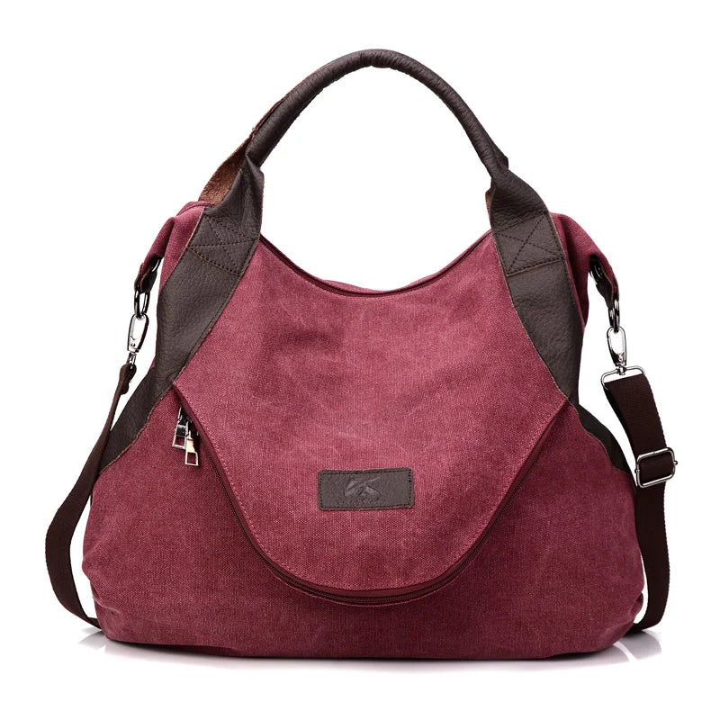 Canvas Crossbody Bag for Woman Large Shoulder Tote Female Messenger Bags