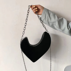Women Heart Shoulder Pouch Handbags Small Clutch Chain Crossbody Satchel Bags