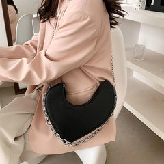 Women Heart Shoulder Pouch Handbags Small Clutch Chain Crossbody Satchel Bags