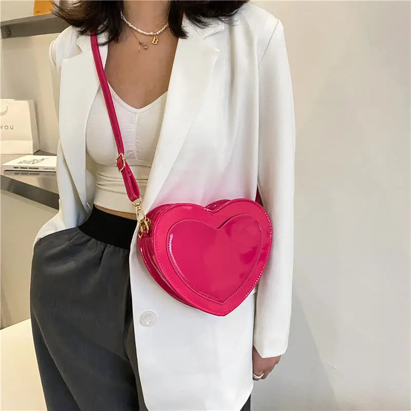 Women Bag Heart PU Flap Ladylike Crossbody MINI Girls Bag