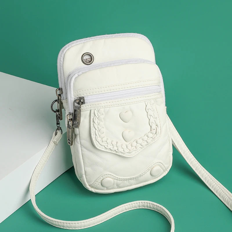 Vintage Crossbody Bag High Casual Shoulder Bags Multi-layer Soft