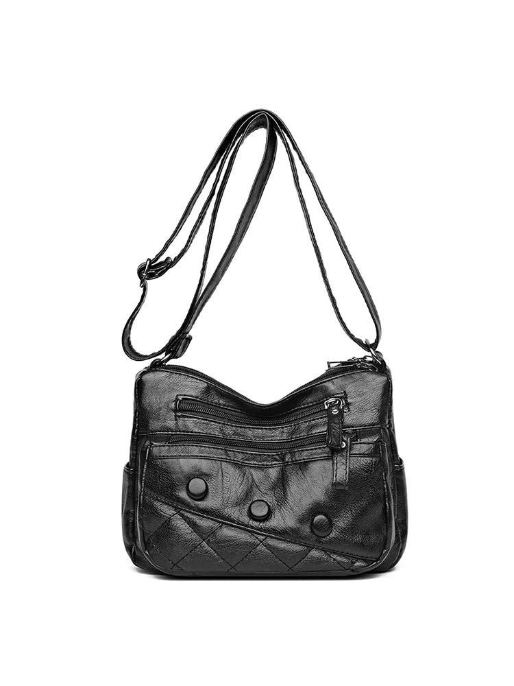 Women Bag Soft Leather Shoulder Bags Multi-Layer Crossbody Bag