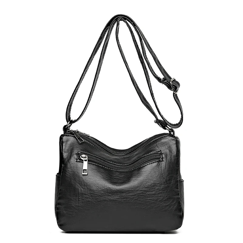 Women Bag Soft Leather Shoulder Bags Multi-Layer Crossbody Bag