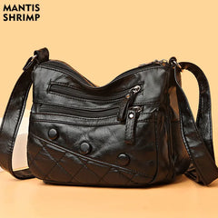 Women Bag Soft Leather Shoulder Bags Multi-Layer Crossbody Bag
