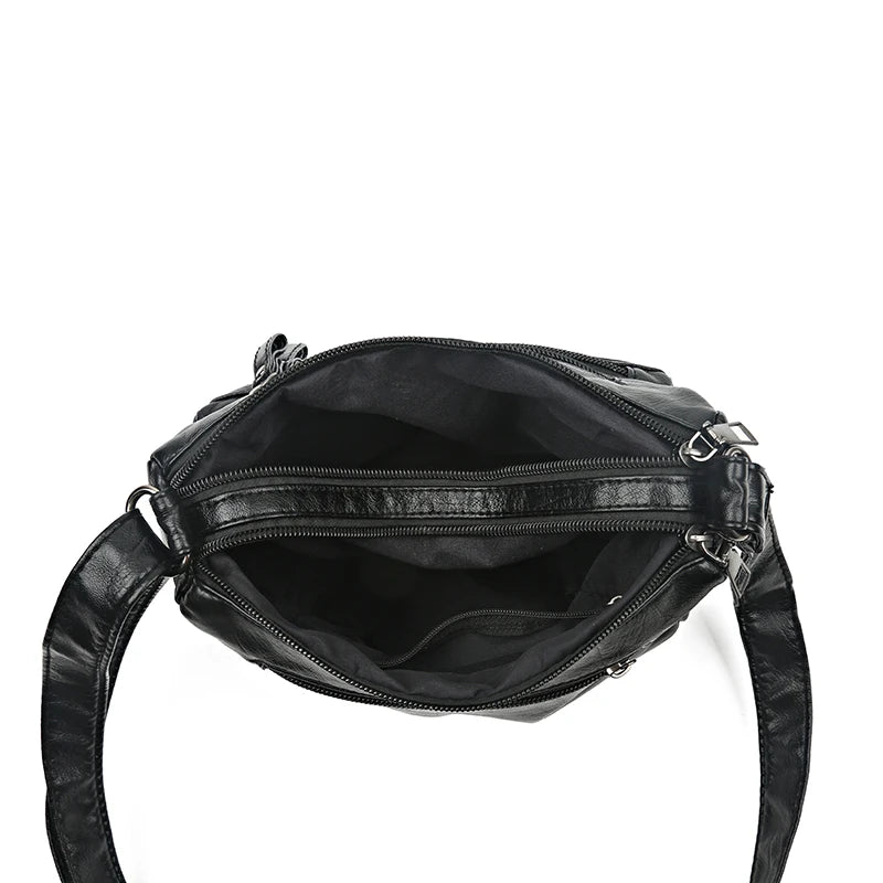 Women Bag Soft Leather Shoulder Bags Multi-Layer Crossbody Bag