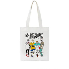 Jujutsu Kaisen Canvas Women Shoulder Bag Anime Ins Harajuku Vintage Shopper