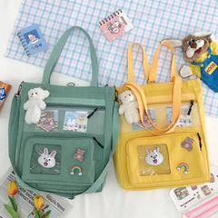 Korea Japan Canvas Backpack School Bag Shoulder Messenger Handbag