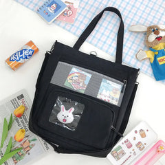 Korea Japan Canvas Backpack School Bag Shoulder Messenger Handbag