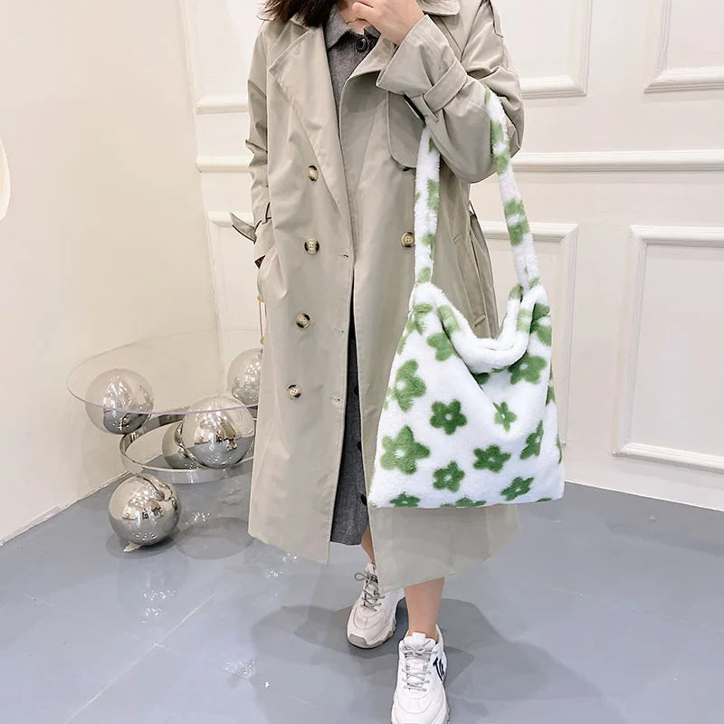 Plush Love Messenger Crossbody Bag Large-capacity Tote Bag