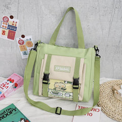 Canvas Shoulder Bag for College Student School Girls