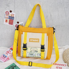 Canvas Shoulder Bag for College Student School Girls