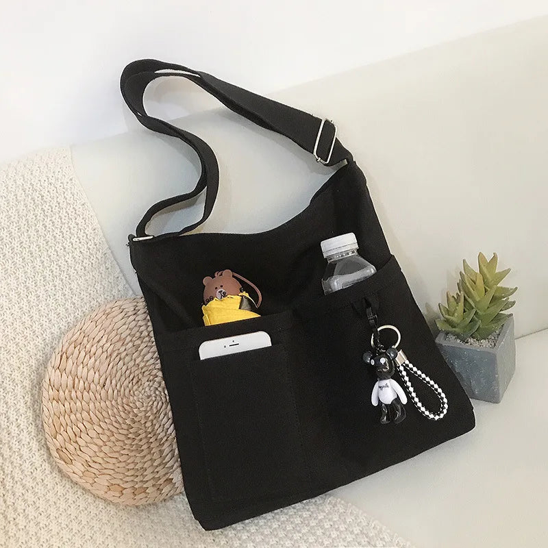 Korea Japanese Canvas Shoulder Bag Art Satchel