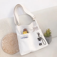 Korea Japanese Canvas Shoulder Bag Art Satchel