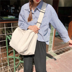 Canvas Bucket Bag Zipper Shoulder Crossbody Travel Bag