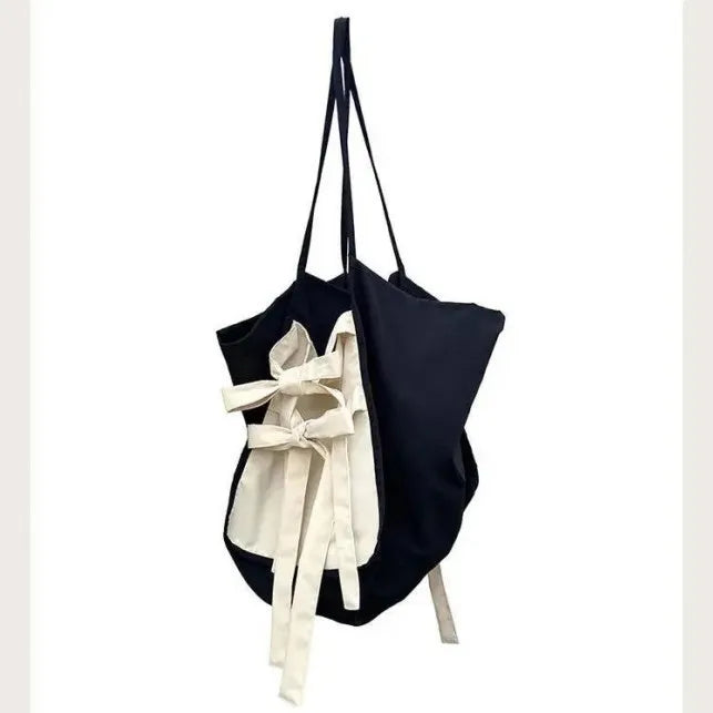Women Bag Ladylike Bow Tote Bag Zipper Shoulder Handbag